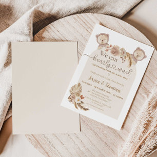 Was auf Ihrem Handy Twins Bear Baby Shower Game Einladung