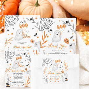 Niedliche kleine Boom Halloween-Babydusche Dankeskarte