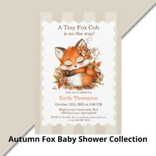 Gemütliches Herbstfox Babydusche Gemütliches Woodl Serviette