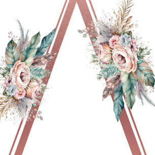 Rose Gold Boho Blütendusche Einladung