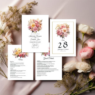 Blush and Gold Floral Wedding Tischnummer