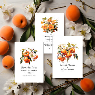 Persimmon Floral Wedding Dankeskarte