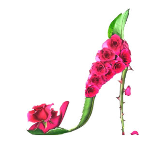 Goldene Krone, Blumenhain High Heel Shoe Einladung