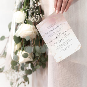 Ombre Blush Pink Mattiert Foil Wedding Empfang Einladung