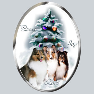 Die Shetlandinseln-Schäferhund-Weihnachtsgeschenke Feiertagskarte