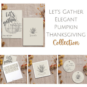 Happy Thanksgiving Elegante Rustic Pumpkin Postkar Feiertagspostkarte