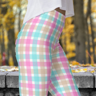 Niedliches Green Karo Muster Leggings