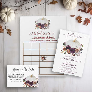 Autumn Floral Pumpkin Boho Brautparty Fall Einladung