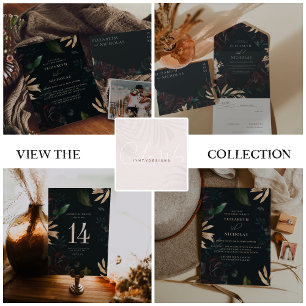 Dunkle Velvet Burgundy-Rose   Herbst Winter Weddin Folieneinladung