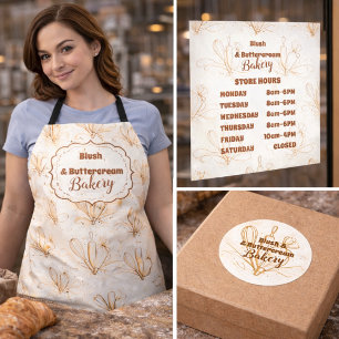 Lineart Elegante Pastell-Bäckerei-Branding Visitenkarte