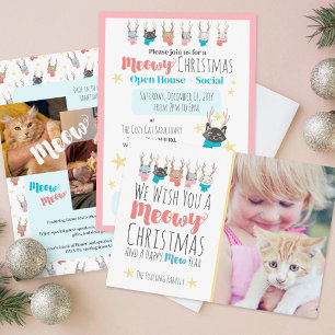 Meowy Christmas Cat Shelter Open House Party Event Einladung