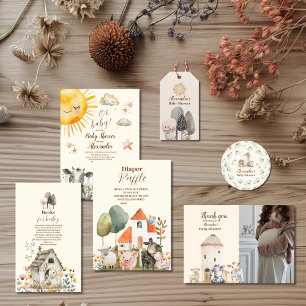 Oh Baby Farm Animals Baby Dusche Einladung