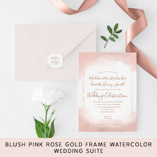 Blush Pink & Rose Gold Magnetic Wedding Einladung