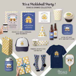 Dinks & Drinks Bier Tasse jubeln Pickleball Pappteller