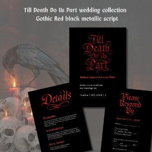 Dunkle romantische Hochzeit - bis zum Tod tun uns  Einladung