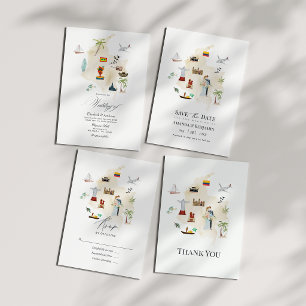 Cartagena Kolumbien Zielhochzeit Einladung
