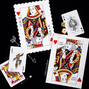 Poker Card Queen n King of Hearts Wedding Einladung