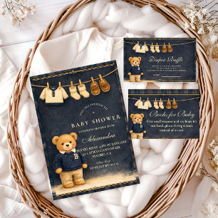 Vorbereitende Karo-Teddybär-Babyparty Serviette
