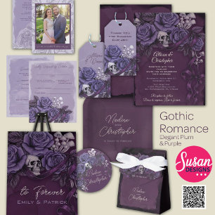 Lavendel-Gotische Hochzeit, Gotischer Totenkopf & 