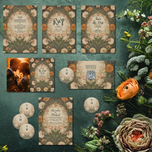 Bezaubernde Hochzeit im Garten Jugendstil Runder Aufkleber