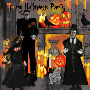 Halloween-Party Einladung mit Hexe von Künstler