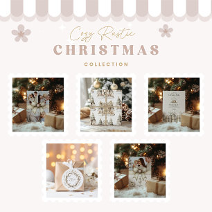 Gemütlicher rustikaler Weihnachtskranz Runder Aufkleber