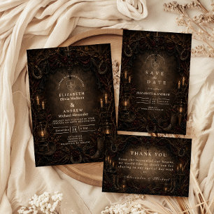 Westliche Country-Goth-Hochzeit Save The Date
