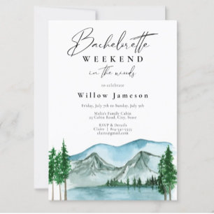Bachelorette Wochenende im Wald Einladung