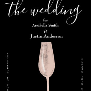 Feather Floral Pink Champagne Einladung Hochzeitsf