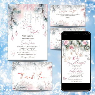 Baby es ist kalt draußen im Winter Baby Duschpadel Dankeskarte