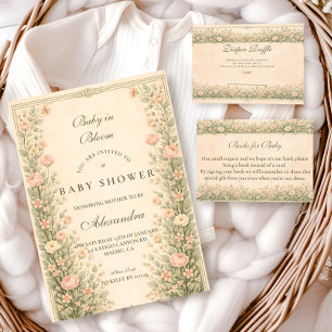 Antike Rosen Botanische Babyparty Serviette