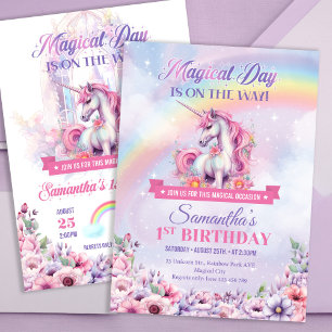 Rainbow Unicorn Birthday Girls magisch unicorn Quadratischer Aufkleber
