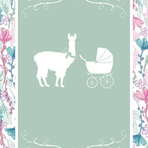 Llama Baby Shower Niedlich Blue Boy Einladung
