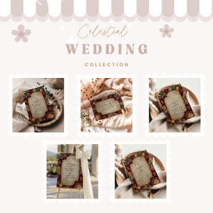 Karmesinrote himmlische barocke Hochzeit Dankeskarte