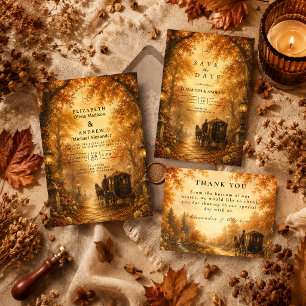 Elegante Vintage-Hochzeit im Herbst Save The Date