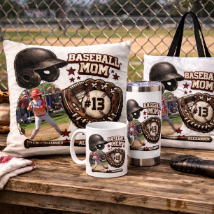 Retro-Grunge-Foto-Geschenk für Baseball-Mamas Tasche