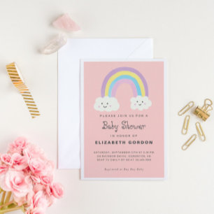 Rainbow Baby Shower Boy Blue Niedlich Kawaii Moder Postkarte