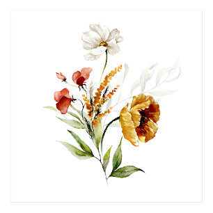 Dutch Watercolor Florals Hochzeitsveranstaltung Einladung