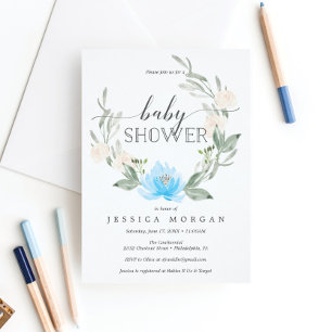 Pastel Blue Diaper Raffle Baby Duschkarte Begleitkarte