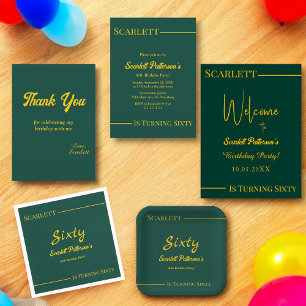 Eleganter Luxus Grün und Gold Moderne Geburtstag Einladung