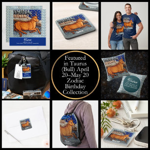 Taurus Die Bull Zodiac Sign Geburtstagsparty Quadratische Wanduhr