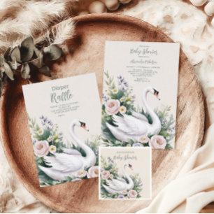 Dusche mit Softblush Swan Princess Baby Dusche Pappteller