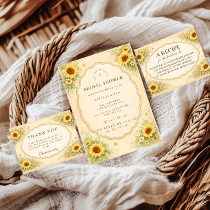 Vintage-Sonnenblumen-Garten-Braut-Shower Einladung