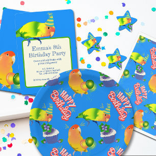 Lovebird Parrot Birthday Party Niedlich Bright Bir Einladung