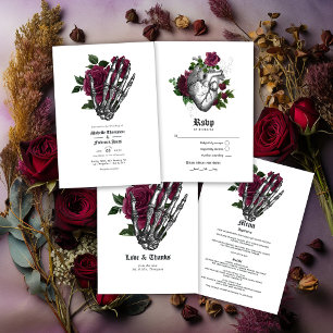 Whimsical Burgundy Gothic Wedding Dankeskarte