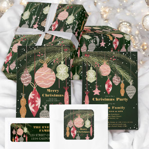 Festliche Ornamente Frohe Weihnachtsbilder Einladung