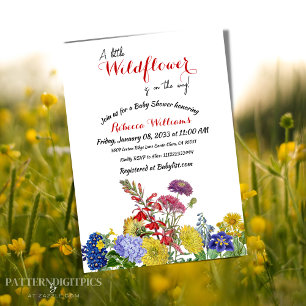 Wildflower Bloom Whimsical Floral Baby Shower Game Flyer