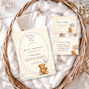 Wir können es kaum erwarten Teddybär-Baby-Party Einladung