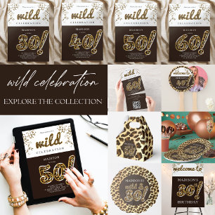 40. Geburtstag Leopard Ballon Script Geschenkschachtel