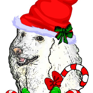 Niedliches Pudel-Sankt-Weihnachten Feiertagskarte